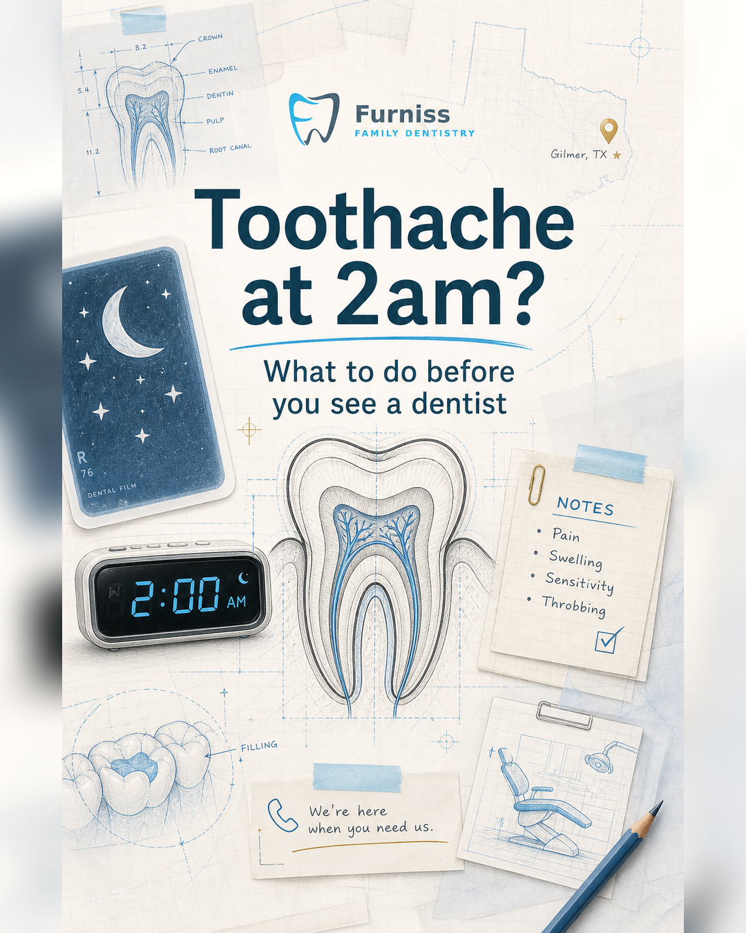 Saveable guide: what kind of dental emergency might this be? - slide 1 - Toothache at 2am? What to do before you see a dentist.