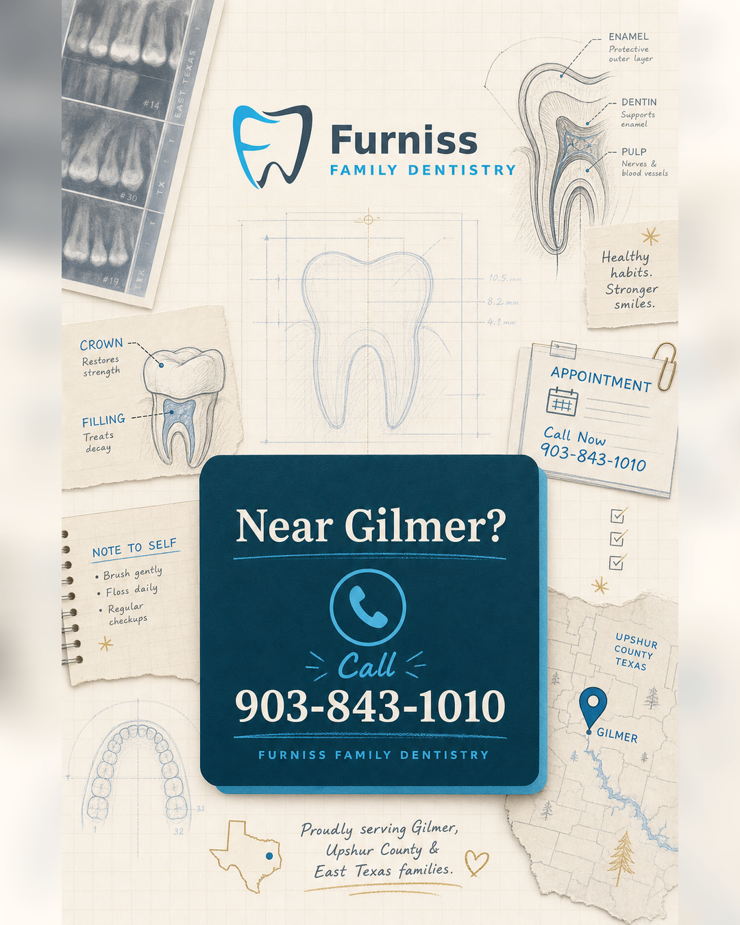 Saveable guide: what kind of dental emergency might this be? - slide 8 - Near Gilmer? Call Furniss Family Dentistry at 903-843-1010.