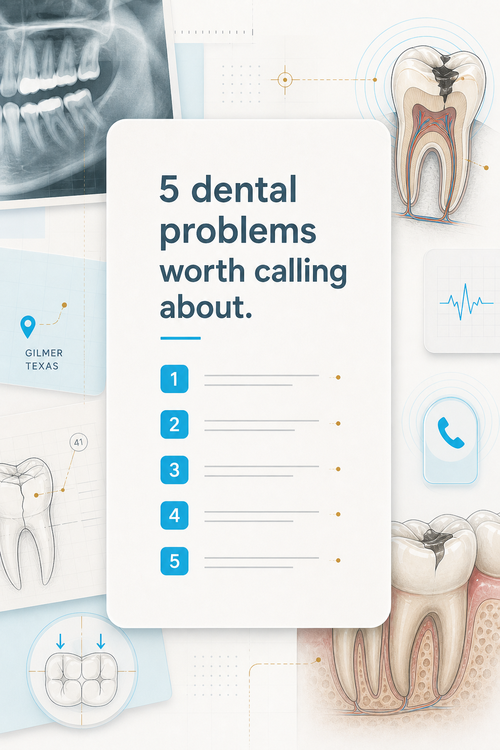 Short red-flag checklist: when tooth pain should not be ignored. - slide 2 - 5 dental problems worth calling about.